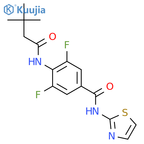 Benzamide,4-[(3,3-dimethyl-1-oxobutyl)amino]-3,5-difluoro-N-2-thiazolyl- structure