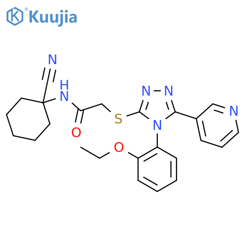 N-(1-Cyanocyclohexyl)-2-((4-(2-ethoxyphenyl)-5-(pyridin-3-yl)-4H-1,2,4-triazol-3-yl)thio)acetamide structure