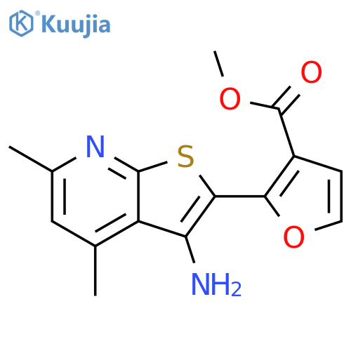 methyl 2-{3-amino-4,6-dimethylthieno2,3-bpyridin-2-yl}furan-3-carboxylate structure