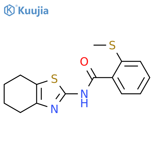 2-(methylsulfanyl)-N-(4,5,6,7-tetrahydro-1,3-benzothiazol-2-yl)benzamide structure