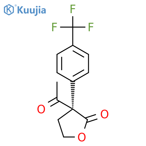 2(3H)-FURANONE, 3-ACETYLDIHYDRO-3-[4-(TRIFLUOROMETHYL)PHENYL]-, (3R)- structure