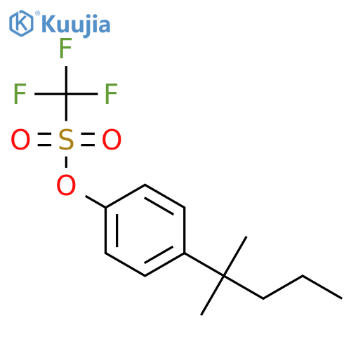 METHANESULFONIC ACID, TRIFLUORO-, 4-(1,1-DIMETHYLBUTYL)PHENYL ESTER structure