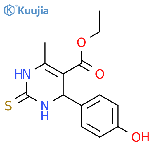 5-Pyrimidinecarboxylic acid,1,2,3,4-tetrahydro-4-(4-hydroxyphenyl)-6-methyl-2-thioxo-, ethyl ester,(4S)- structure