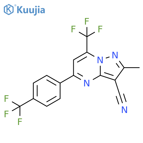 Pyrazolo[1,5-a]pyrimidine-3-carbonitrile,2-methyl-7-(trifluoromethyl)-5-[4-(trifluoromethyl)phenyl]- structure