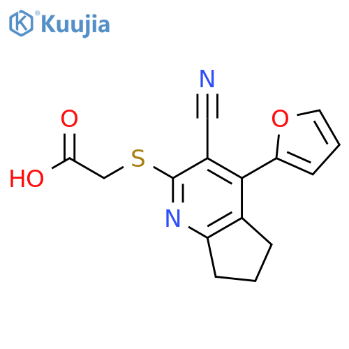 2-{3-cyano-4-(furan-2-yl)-5H,6H,7H-cyclopentabpyridin-2-ylsulfanyl}acetic acid structure