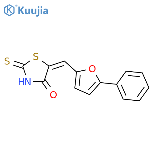 (5Z)-5-[(5-phenyl-2-furyl)methylene]-2-thioxo-1,3-thiazolidin-4-one structure