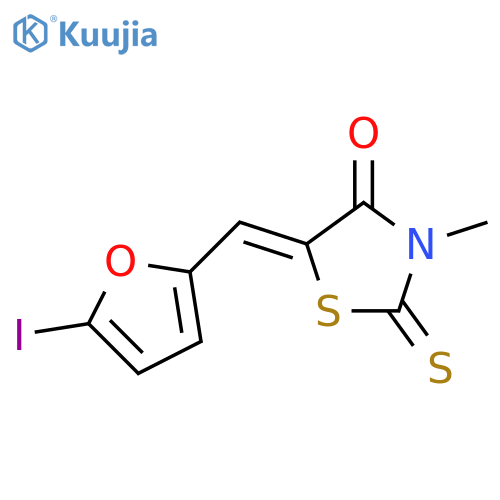 (5Z)-5-[(5-iodo-2-furyl)methylene]-3-methyl-2-thioxo-1,3-thiazolidin-4-one structure