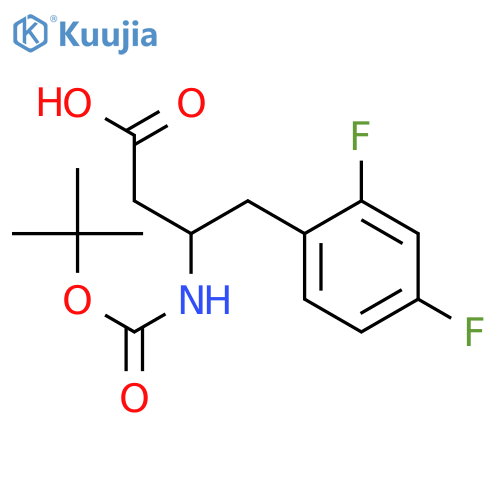 (R)-3-((tert-butoxycarbonyl)amino)-4-(2,4-difluorophenyl)butanoic acid structure