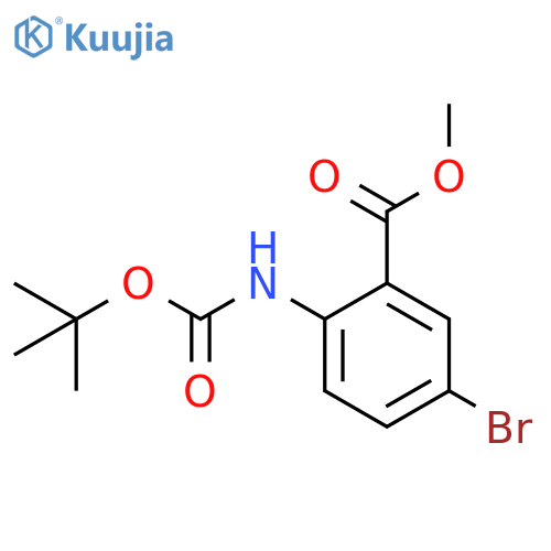 methyl 5-bromo-2-{(tert-butoxy)carbonylamino}benzoate structure
