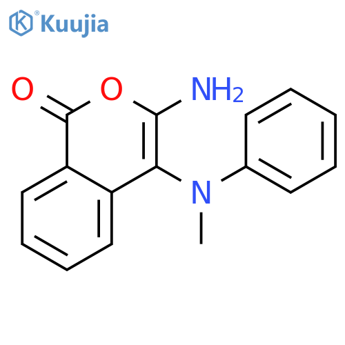 1H-2-Benzopyran-1-one, 3-amino-4-(methylphenylamino)- structure