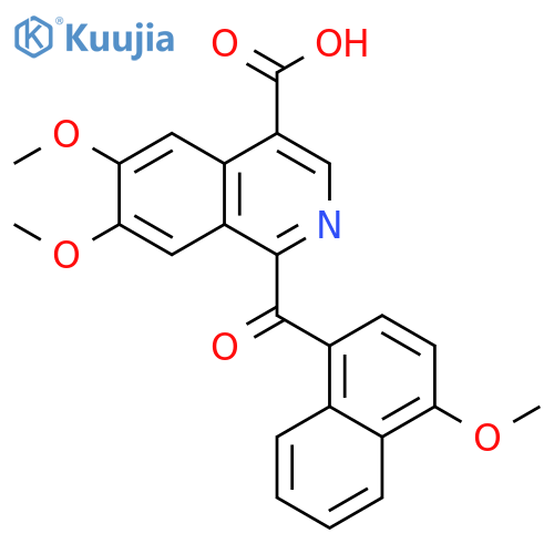 6,7-dimethoxy-1-(4-methoxynaphthalene-1-carbonyl)isoquinoline-4-carboxylic acid structure
