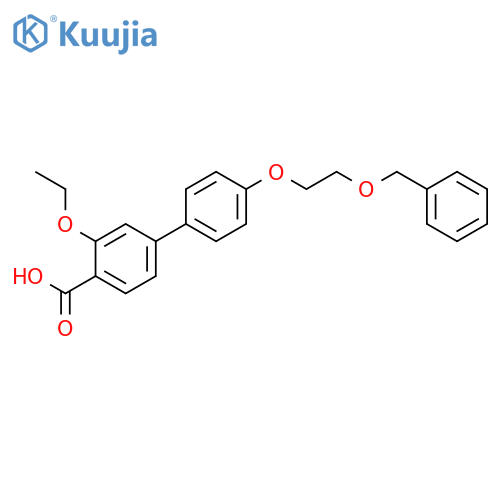 [1,1'-BIPHENYL]-4-CARBOXYLIC ACID, 3-ETHOXY-4'-[2-(PHENYLMETHOXY)ETHOXY]- structure