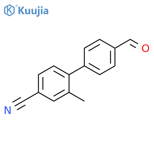 [1,1'-Biphenyl]-4-carbonitrile, 4'-formyl-2-methyl- structure