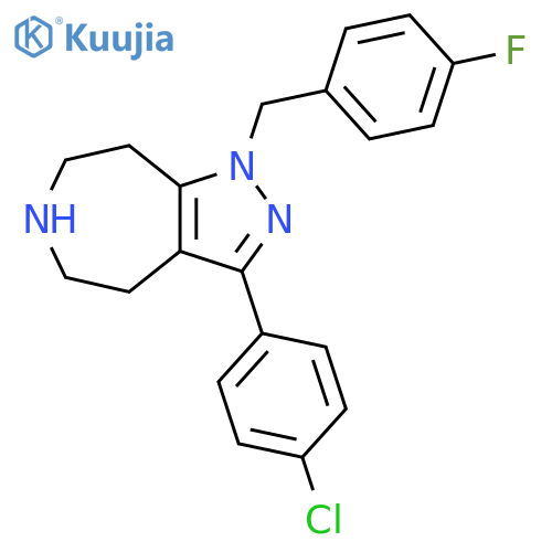 Pyrazolo[3,4-d]azepine,3-(4-chlorophenyl)-1-[(4-fluorophenyl)methyl]-1,4,5,6,7,8-hexahydro- structure