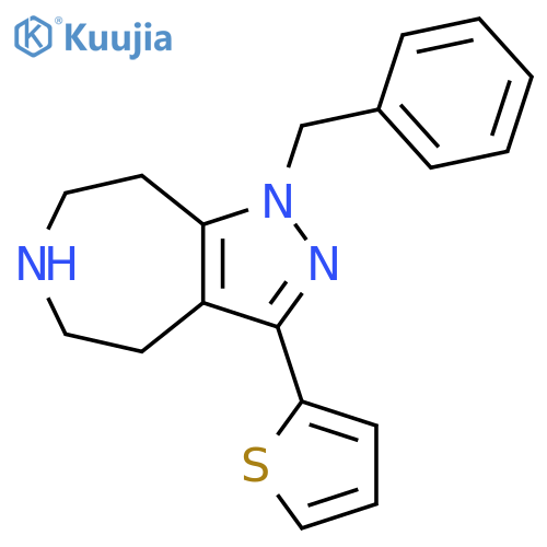 Pyrazolo[3,4-d]azepine,1,4,5,6,7,8-hexahydro-1-(phenylmethyl)-3-(2-thienyl)- structure