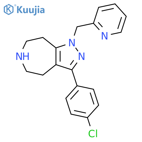 Pyrazolo[3,4-d]azepine,3-(4-chlorophenyl)-1,4,5,6,7,8-hexahydro-1-(2-pyridinylmethyl)- structure