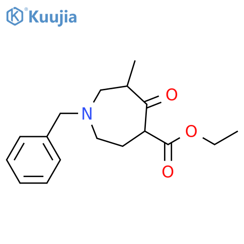 1H-Azepine-4-carboxylic acid,hexahydro-6-methyl-5-oxo-1-(phenylmethyl)-, ethyl ester structure