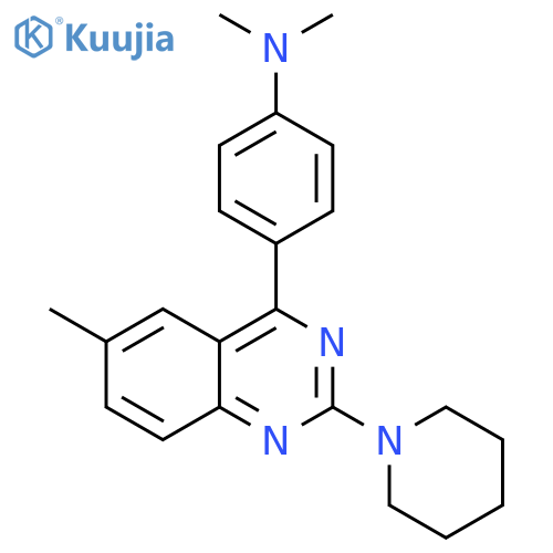 Benzenamine,N,N-dimethyl-4-[6-methyl-2-(1-piperidinyl)-4-quinazolinyl]- structure