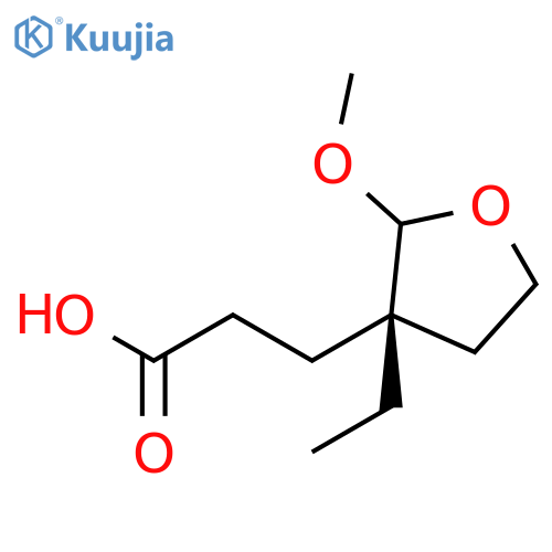 3-Furanpropanoic acid, 3-ethyltetrahydro-2-methoxy-, (3S)- structure