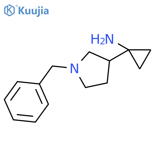 1-[(3R)-1-benzylpyrrolidin-3-yl]cyclopropan-1-amine structure