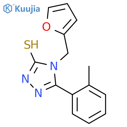 4-(Furan-2-ylmethyl)-5-(2-methylphenyl)-4H-1,2,4-triazole-3-thiol structure