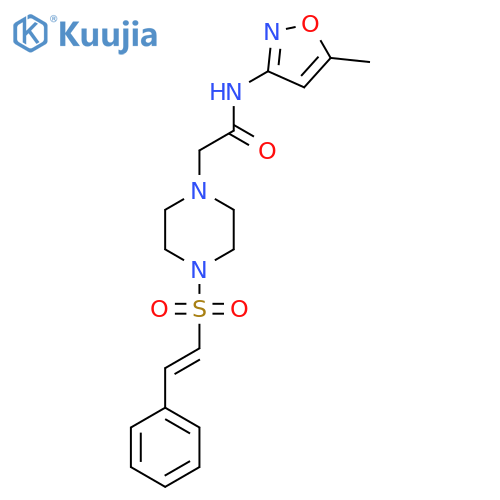 N-(5-methyl-1,2-oxazol-3-yl)-2-[4-(2-phenylethenesulfonyl)piperazin-1-yl]acetamide structure