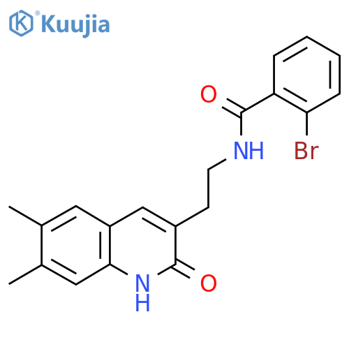 2-bromo-N-2-(6,7-dimethyl-2-oxo-1,2-dihydroquinolin-3-yl)ethylbenzamide structure