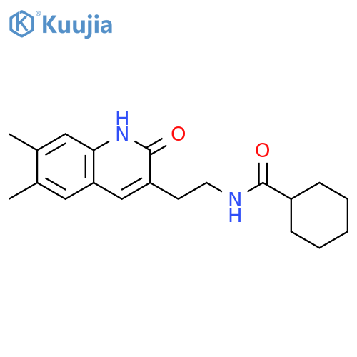 N-2-(6,7-dimethyl-2-oxo-1,2-dihydroquinolin-3-yl)ethylcyclohexanecarboxamide structure
