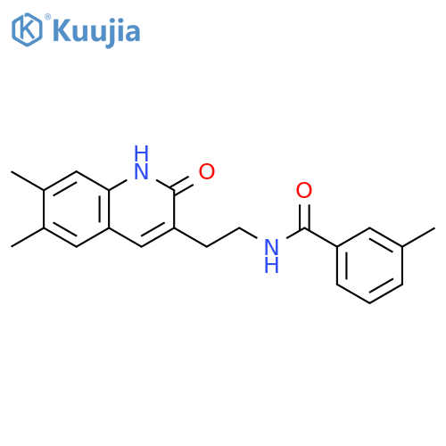 N-2-(6,7-dimethyl-2-oxo-1,2-dihydroquinolin-3-yl)ethyl-3-methylbenzamide structure