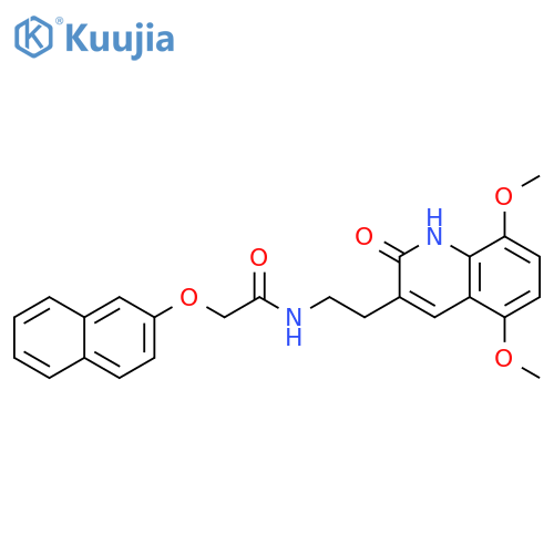 N-2-(5,8-dimethoxy-2-oxo-1,2-dihydroquinolin-3-yl)ethyl-2-(naphthalen-2-yloxy)acetamide structure