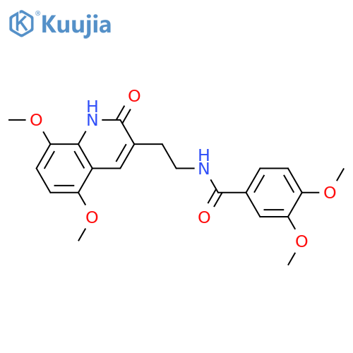 N-2-(5,8-dimethoxy-2-oxo-1,2-dihydroquinolin-3-yl)ethyl-3,4-dimethoxybenzamide structure