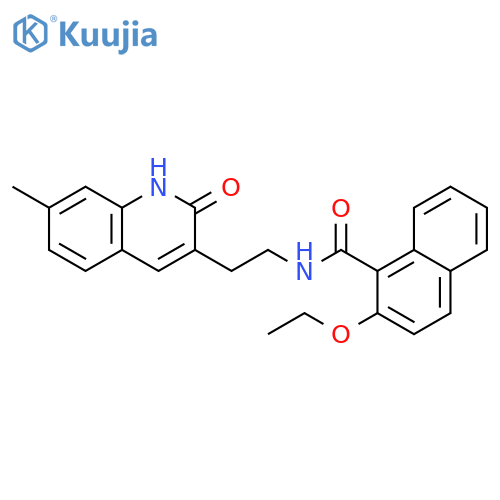 2-ethoxy-N-2-(7-methyl-2-oxo-1,2-dihydroquinolin-3-yl)ethylnaphthalene-1-carboxamide structure