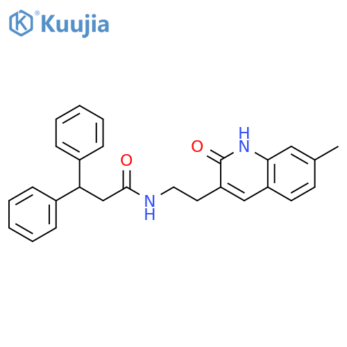 N-2-(7-methyl-2-oxo-1,2-dihydroquinolin-3-yl)ethyl-3,3-diphenylpropanamide structure