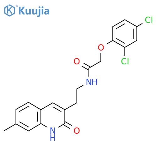 2-(2,4-dichlorophenoxy)-N-2-(7-methyl-2-oxo-1,2-dihydroquinolin-3-yl)ethylacetamide structure