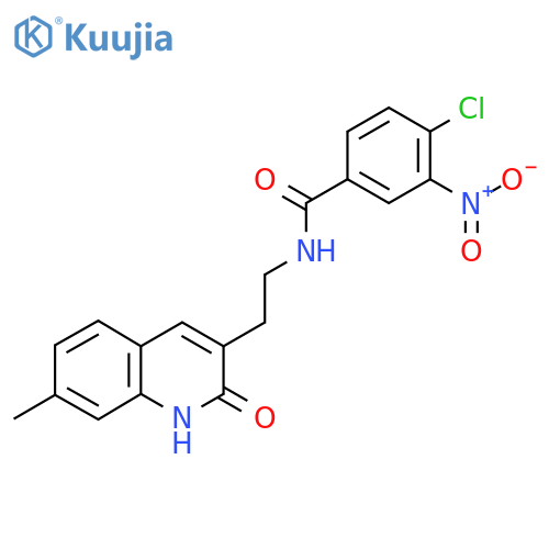 4-chloro-N-2-(7-methyl-2-oxo-1,2-dihydroquinolin-3-yl)ethyl-3-nitrobenzamide structure