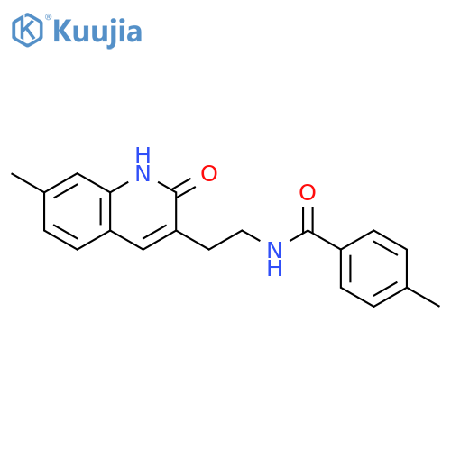 4-methyl-N-2-(7-methyl-2-oxo-1,2-dihydroquinolin-3-yl)ethylbenzamide structure