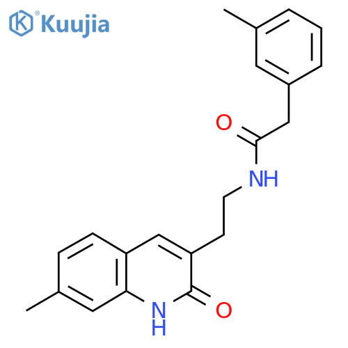 N-2-(7-methyl-2-oxo-1,2-dihydroquinolin-3-yl)ethyl-2-(3-methylphenyl)acetamide structure