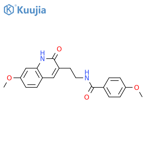 4-methoxy-N-2-(7-methoxy-2-oxo-1,2-dihydroquinolin-3-yl)ethylbenzamide structure