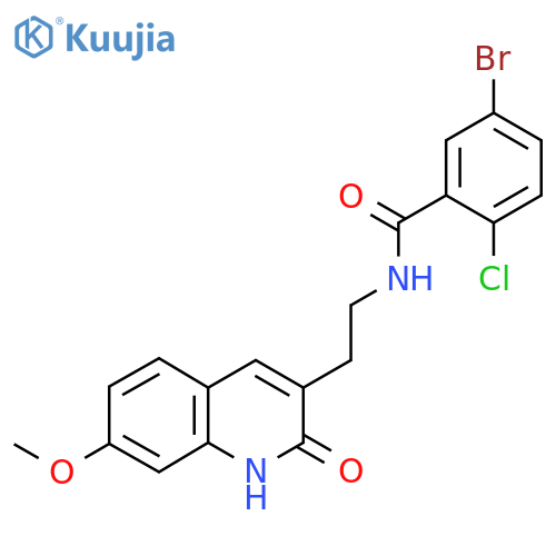 5-bromo-2-chloro-N-2-(7-methoxy-2-oxo-1,2-dihydroquinolin-3-yl)ethylbenzamide structure