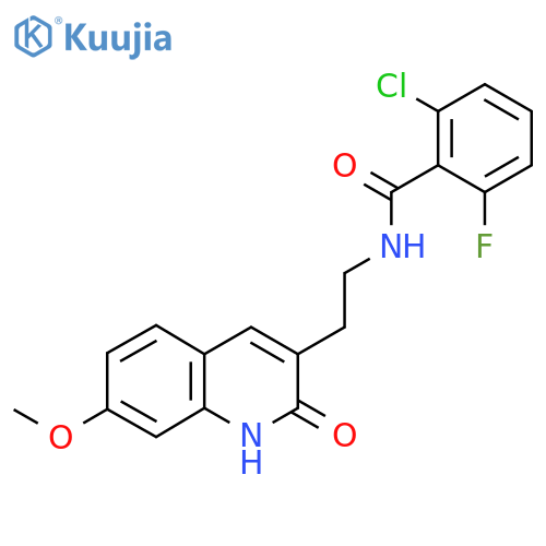 2-chloro-6-fluoro-N-2-(7-methoxy-2-oxo-1,2-dihydroquinolin-3-yl)ethylbenzamide structure