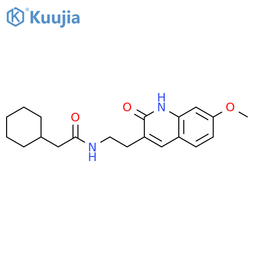 2-cyclohexyl-N-2-(7-methoxy-2-oxo-1,2-dihydroquinolin-3-yl)ethylacetamide structure