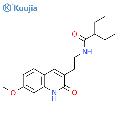 2-ethyl-N-2-(7-methoxy-2-oxo-1,2-dihydroquinolin-3-yl)ethylbutanamide structure