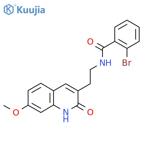 2-bromo-N-2-(7-methoxy-2-oxo-1,2-dihydroquinolin-3-yl)ethylbenzamide structure
