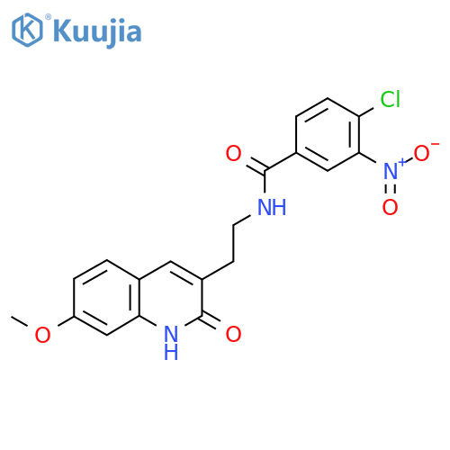4-chloro-N-2-(7-methoxy-2-oxo-1,2-dihydroquinolin-3-yl)ethyl-3-nitrobenzamide structure