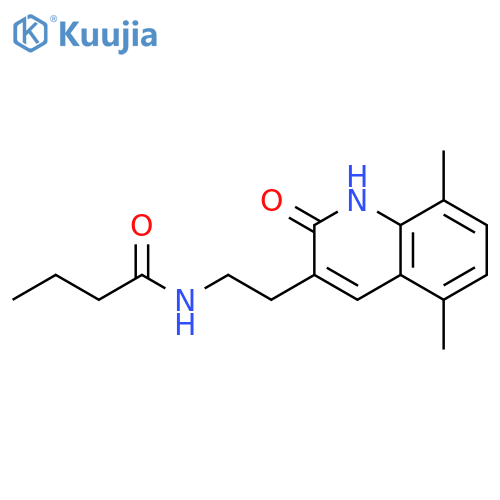 N-2-(5,8-dimethyl-2-oxo-1,2-dihydroquinolin-3-yl)ethylbutanamide structure