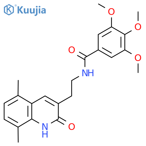 N-2-(5,8-dimethyl-2-oxo-1,2-dihydroquinolin-3-yl)ethyl-3,4,5-trimethoxybenzamide structure