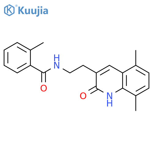 N-2-(5,8-dimethyl-2-oxo-1,2-dihydroquinolin-3-yl)ethyl-2-methylbenzamide structure