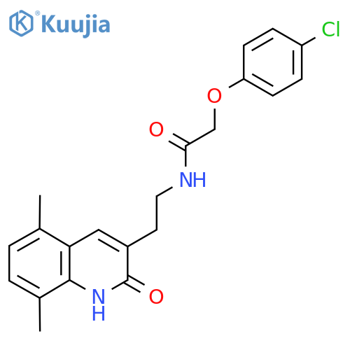 2-(4-chlorophenoxy)-N-2-(5,8-dimethyl-2-oxo-1,2-dihydroquinolin-3-yl)ethylacetamide structure