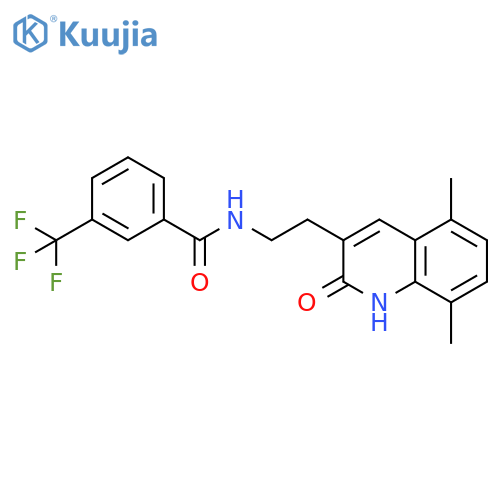 N-2-(5,8-dimethyl-2-oxo-1,2-dihydroquinolin-3-yl)ethyl-3-(trifluoromethyl)benzamide structure