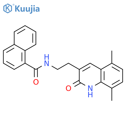 N-2-(5,8-dimethyl-2-oxo-1,2-dihydroquinolin-3-yl)ethylnaphthalene-1-carboxamide structure